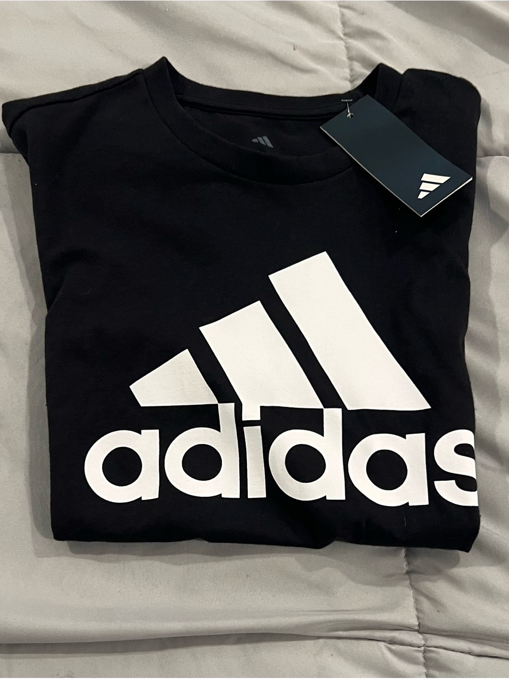 adidas Women's size S Black Short Sleeve Tee with White Logo